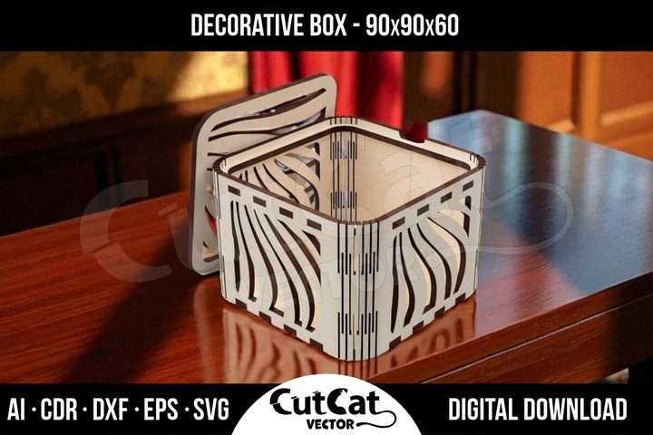 90x90x60mm Laser Cut Box Template