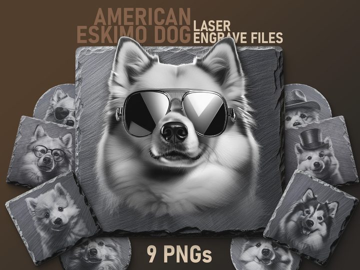 American Eskimo Engraving Files - PNG