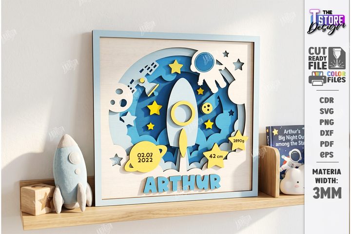 Baby Birth Announcement Laser Cut | CNC