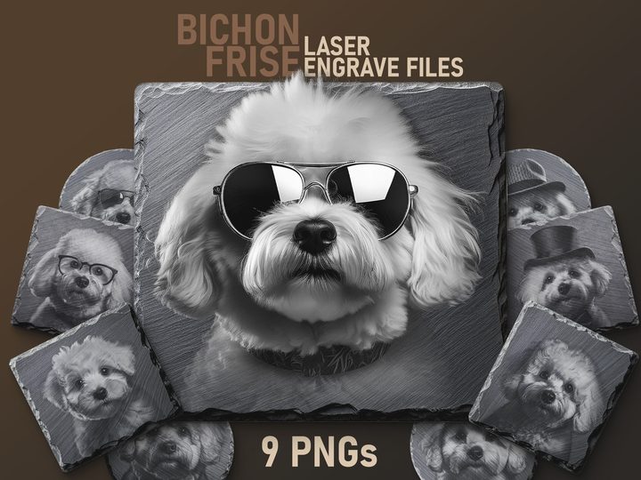 Bichon Frise Engraving Files - PNG