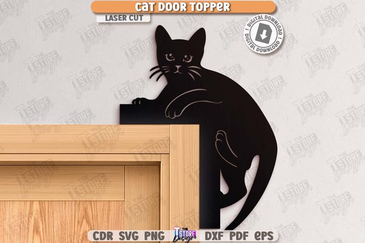 Cat Door Corner Laser Cut | Door Sign