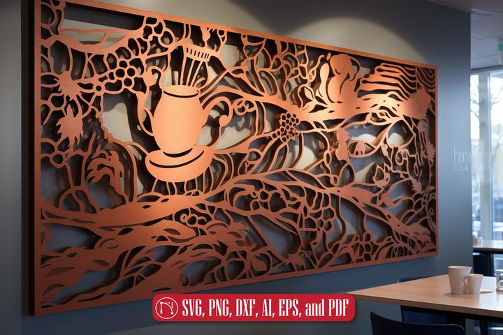 Coffee Shop Laser Cut Decor SVG