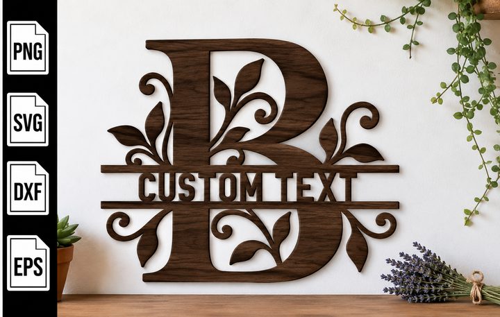 Custom Monogram Laser Cut Files, Letter