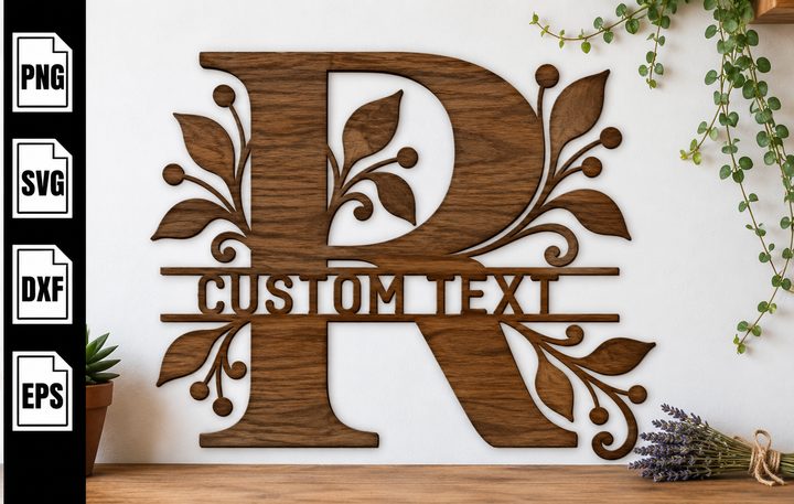 Custom Monogram Laser Cut Files, Letter