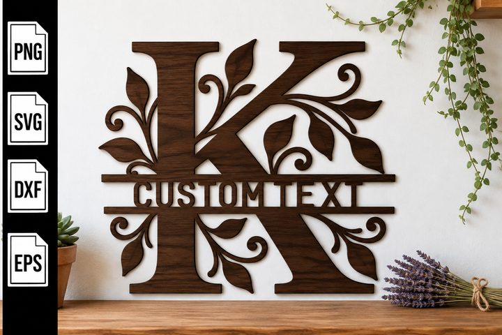 Custom Monogram Laser Cut Files, Letter