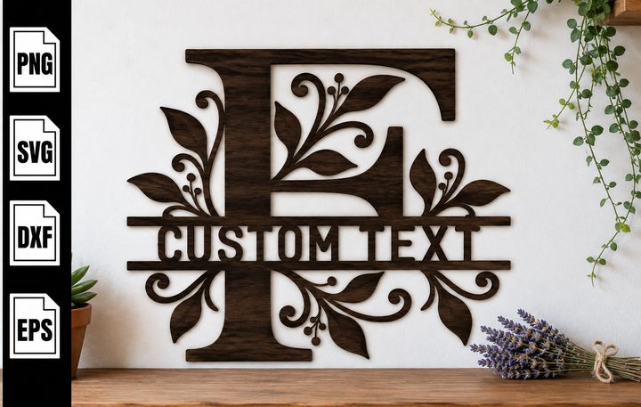 Custom Monogram Laser Cut Files, Letter