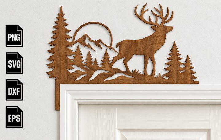 Deer Door Corner Laser Cut Files, Deer S