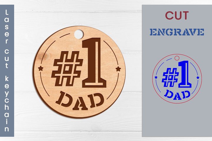 Fathers Day Keychain Laser Engraving