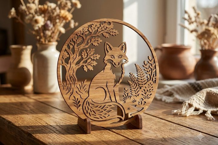 Fox Laser Cut Wood Wall Art