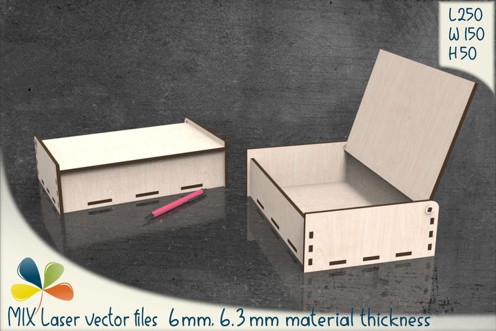 Heavy Duty Lid Laser Cut Box Template