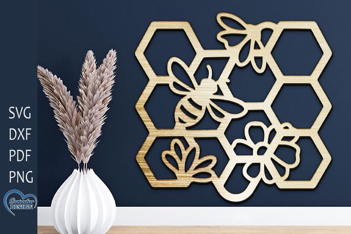 Honeybee and Honeycomb Laser Cut Decor.