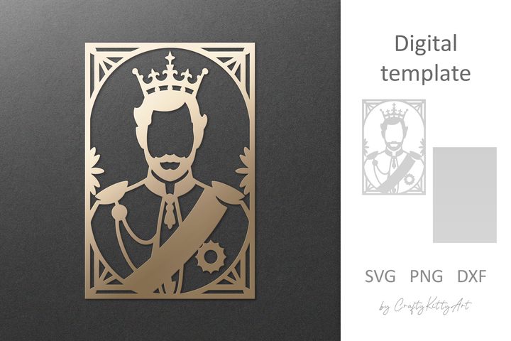 King SVG Wall Panel Laser Cut Decor