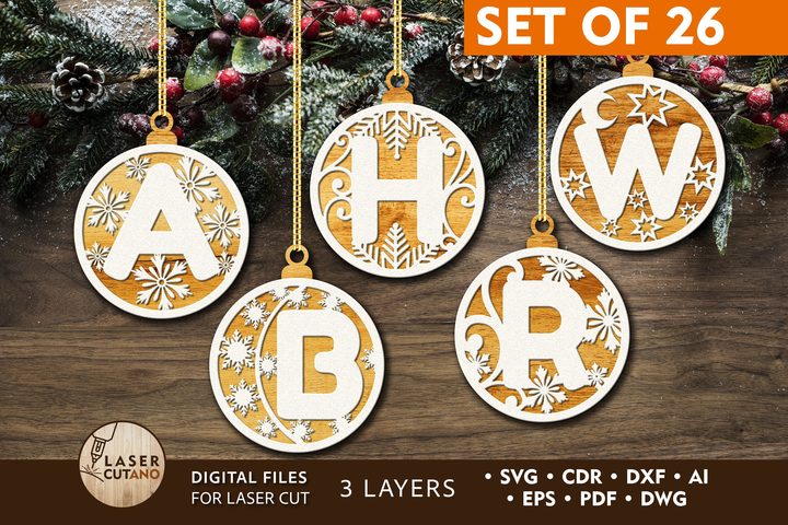 Laser Cut Baubles Christmas ORNAMENTS