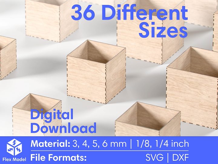 Laser Cut Box 36 Sizes