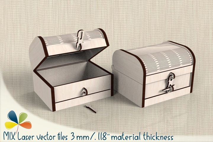 Laser Cut Box Chest 3mm SVG