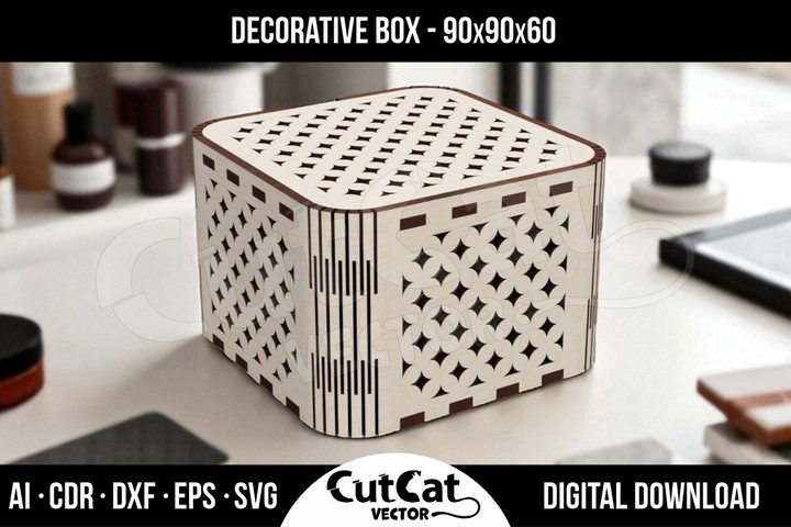 Laser Cut Box Template 90x90x60