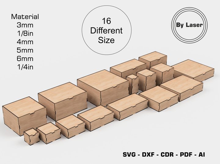 Laser Cut Box with Flip Up Lid - Storage