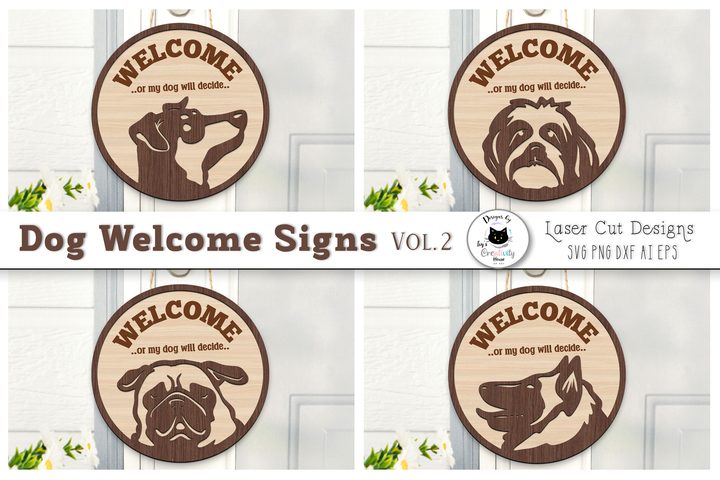 Laser Cut Dog Signs SVG | Welcome Signs