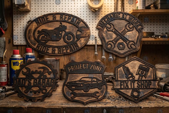Laser Cut Garage Signs SVG Bundle