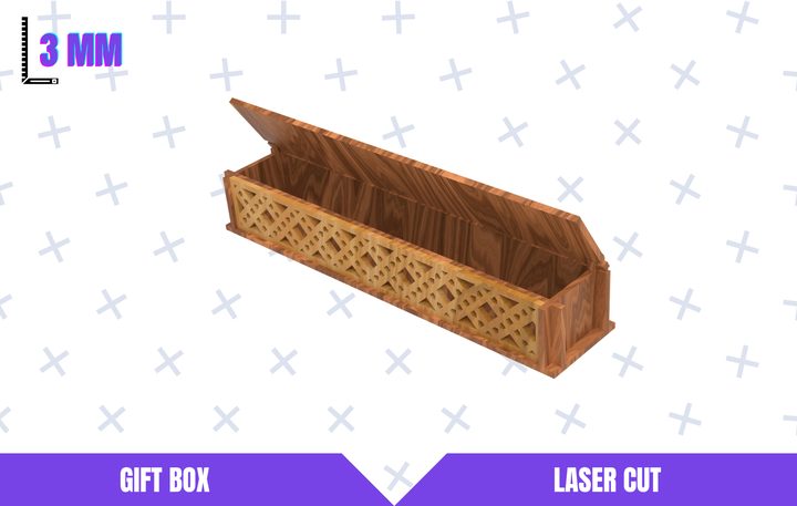 Laser Cut Gift Box with Flip Up Lid