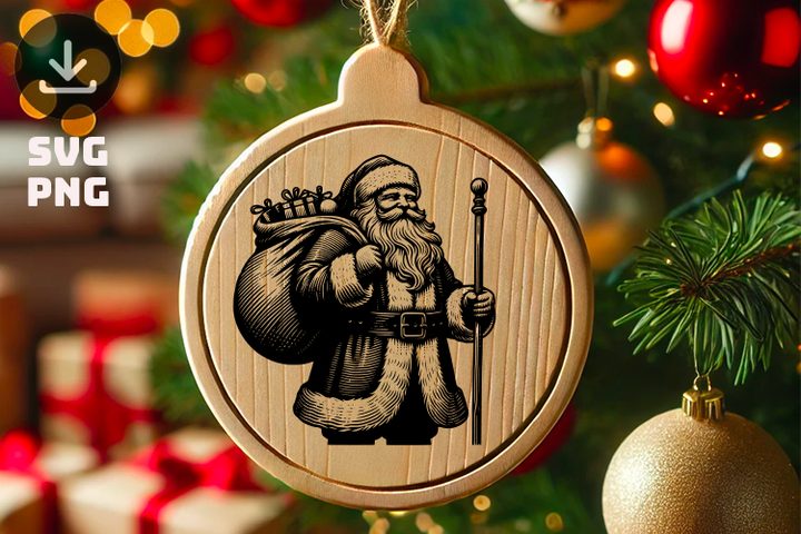 Laser Engraving SVG Files, Santa