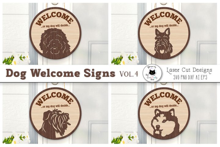 Layered Laser Cut Dog Signs SVG Designs