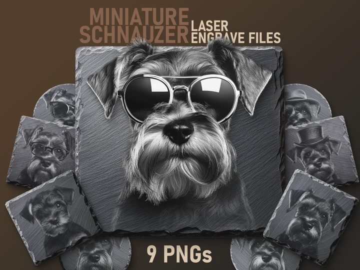 Miniature Schnauzer Engraving File - PNG
