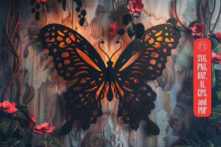 Mystical Butterfly Laser Cut Decor SVG