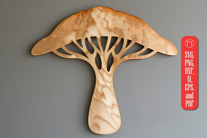 Mystical Mushroom Laser Cut Decor SVG
