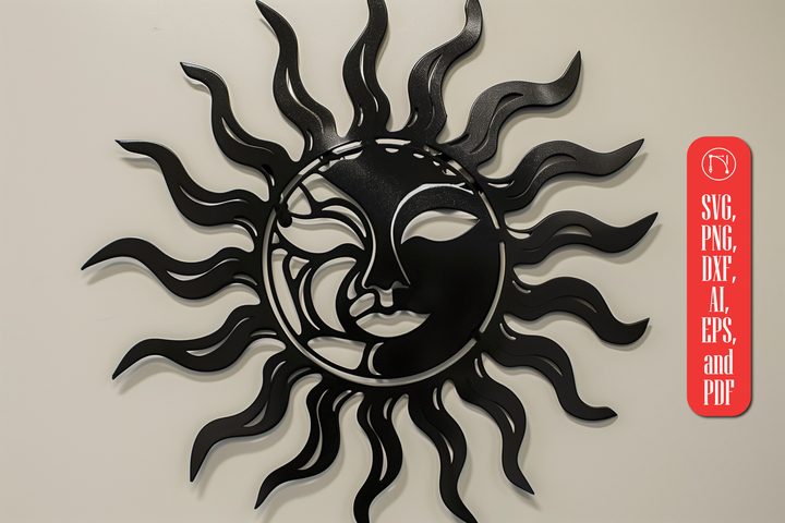 Mystical Sun Laser Cut Decor SVG