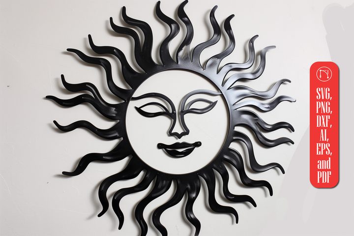 Mystical Sun Laser Cut Decor SVG