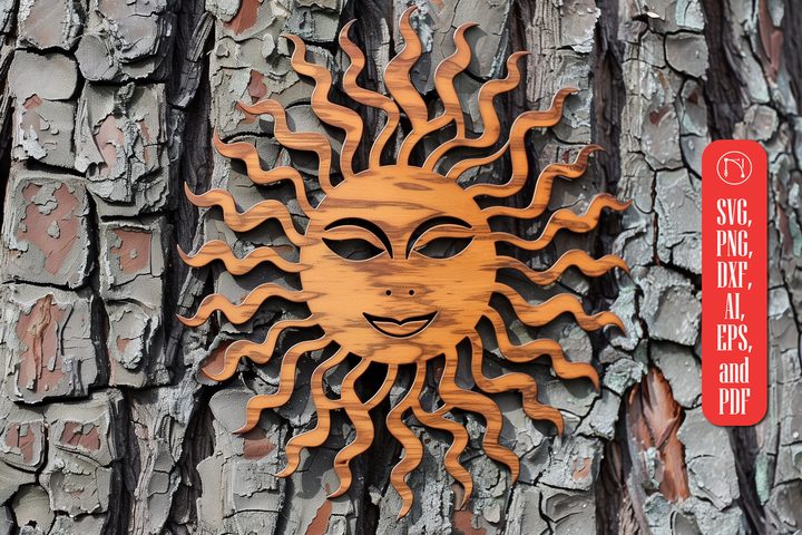 Mystical Sun Laser Cut Decor SVG