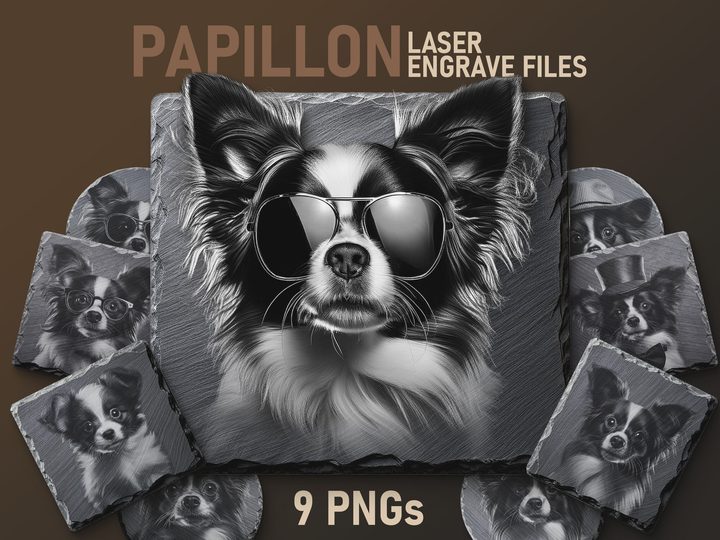 Papillon Engraving Files - Digital PNG