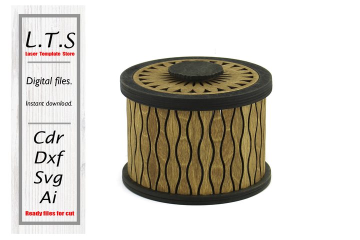 Round Box. Laser Cut Box File.
