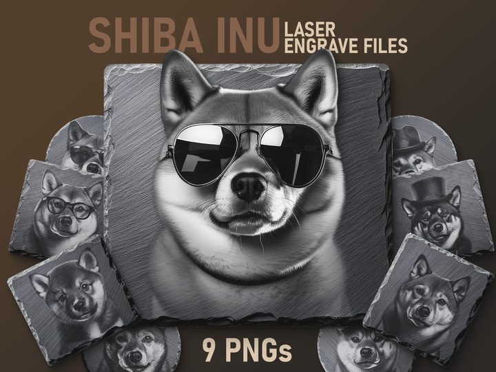 Shiba Inu Engraving Files - Digital PNG