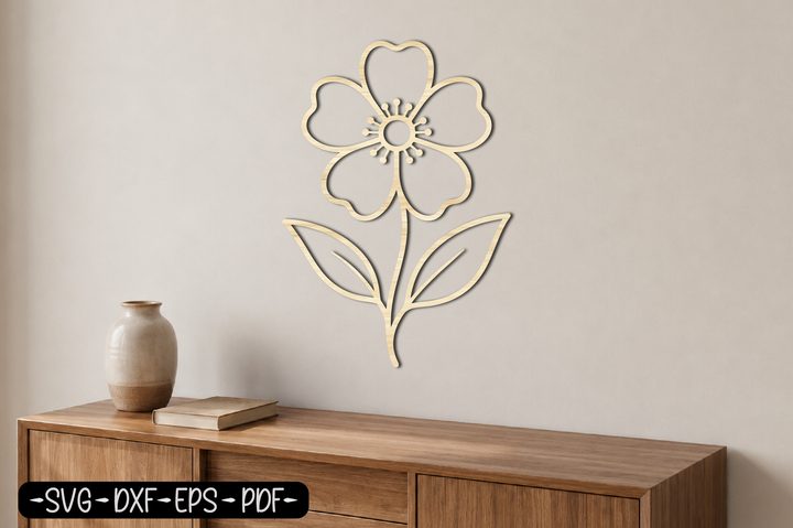 Simple Flower Laser Cut SVG Wall Art