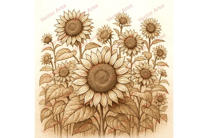 Sunflower Laser Engraving File PNG