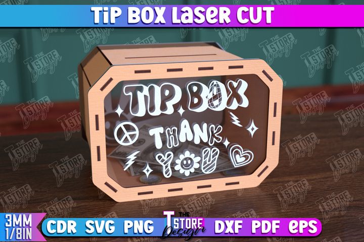 Tip Box Laser Cut | Money Box Template