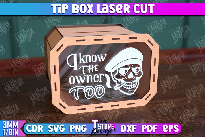 Tip Box Laser Cut | Money Box Template